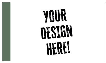 Blank white label with space for design, green border on left side