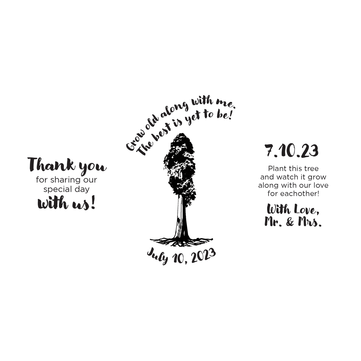 Giant Sequoia Sapling Wedding Label