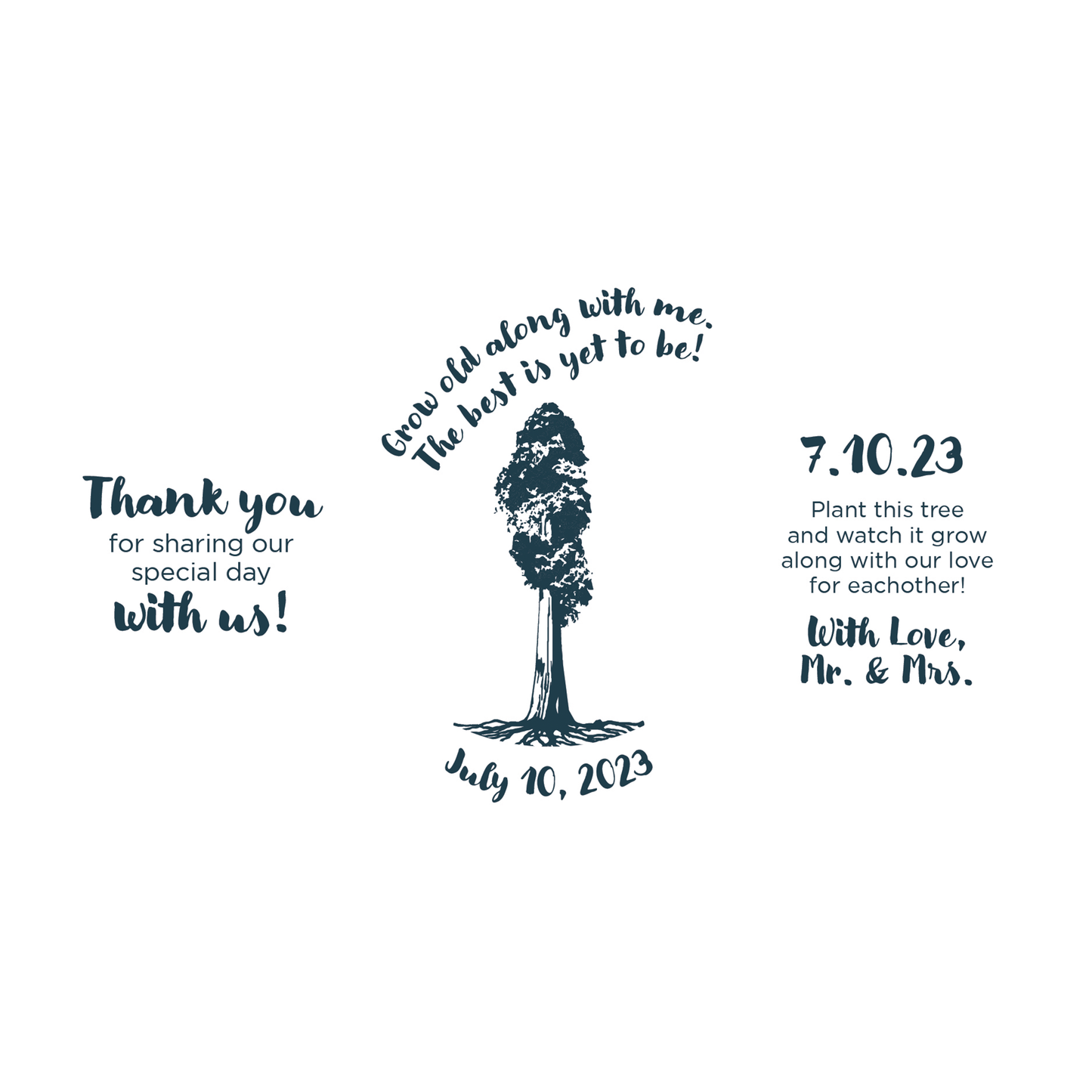 Giant Sequoia Sapling Wedding Label