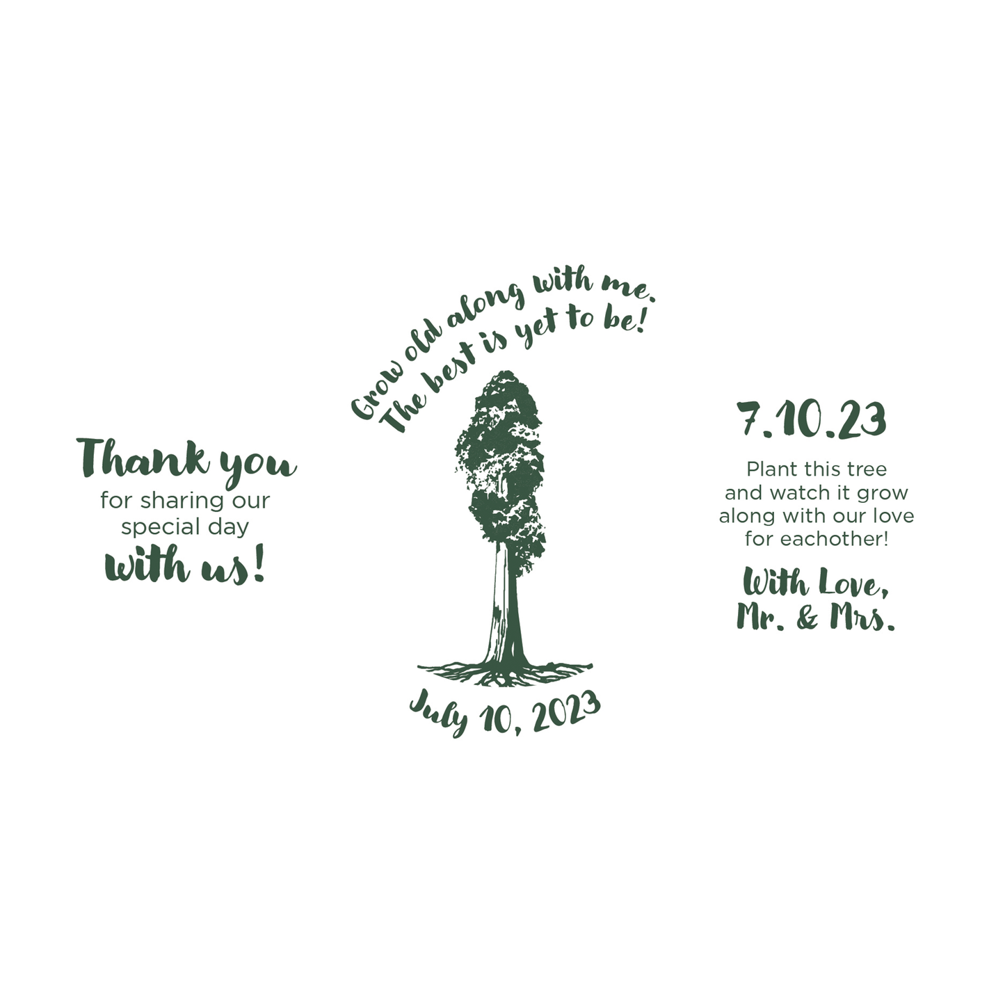 Giant Sequoia Sapling Wedding Label