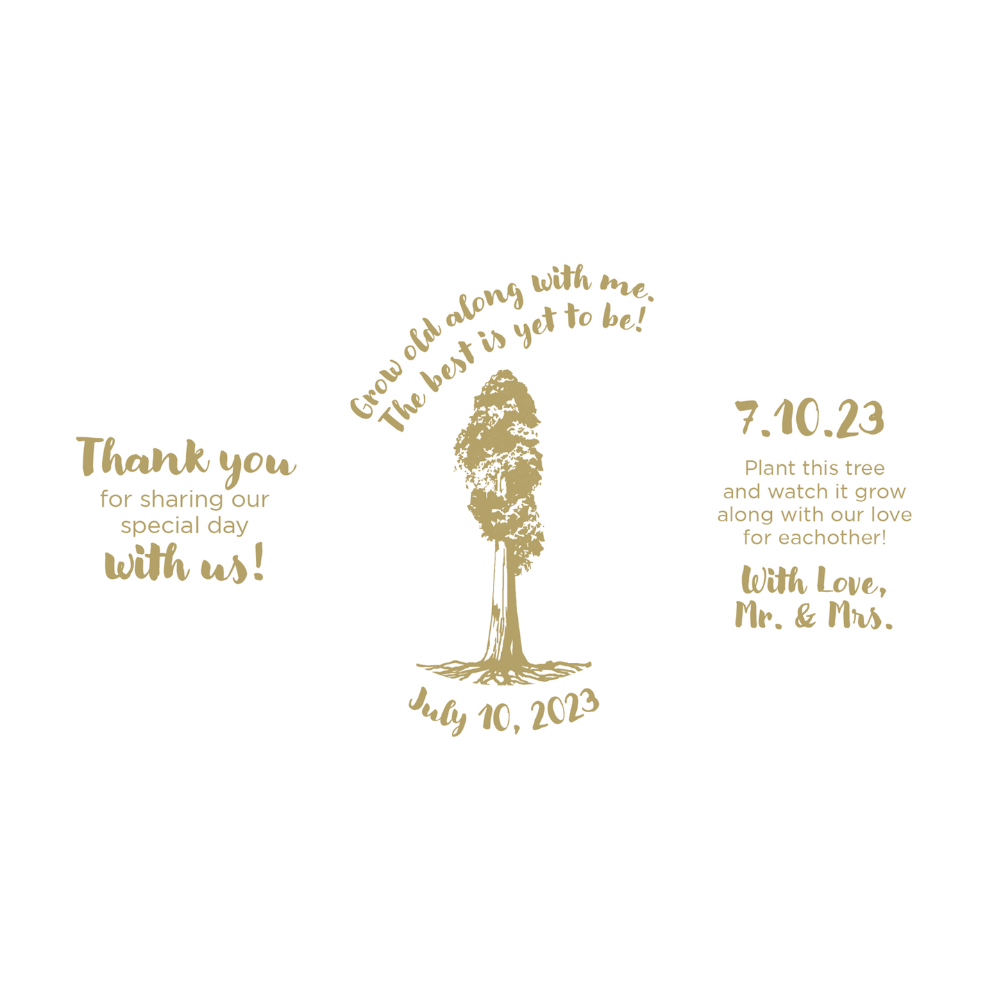 Giant Sequoia Sapling Wedding Label