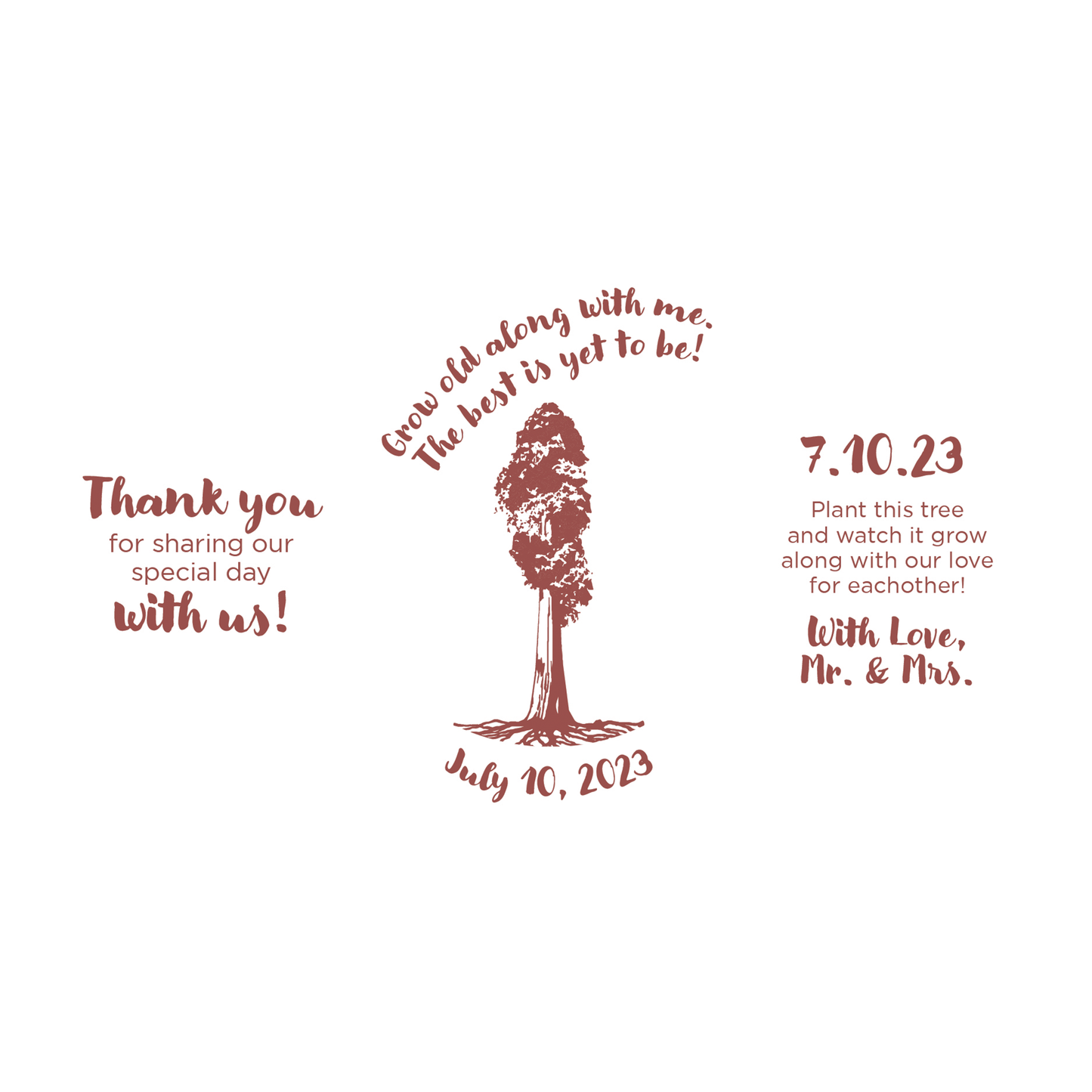 Giant Sequoia Sapling Wedding Label