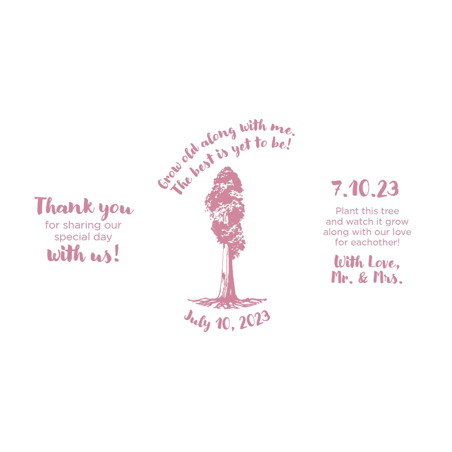 Giant Sequoia Sapling Wedding Label