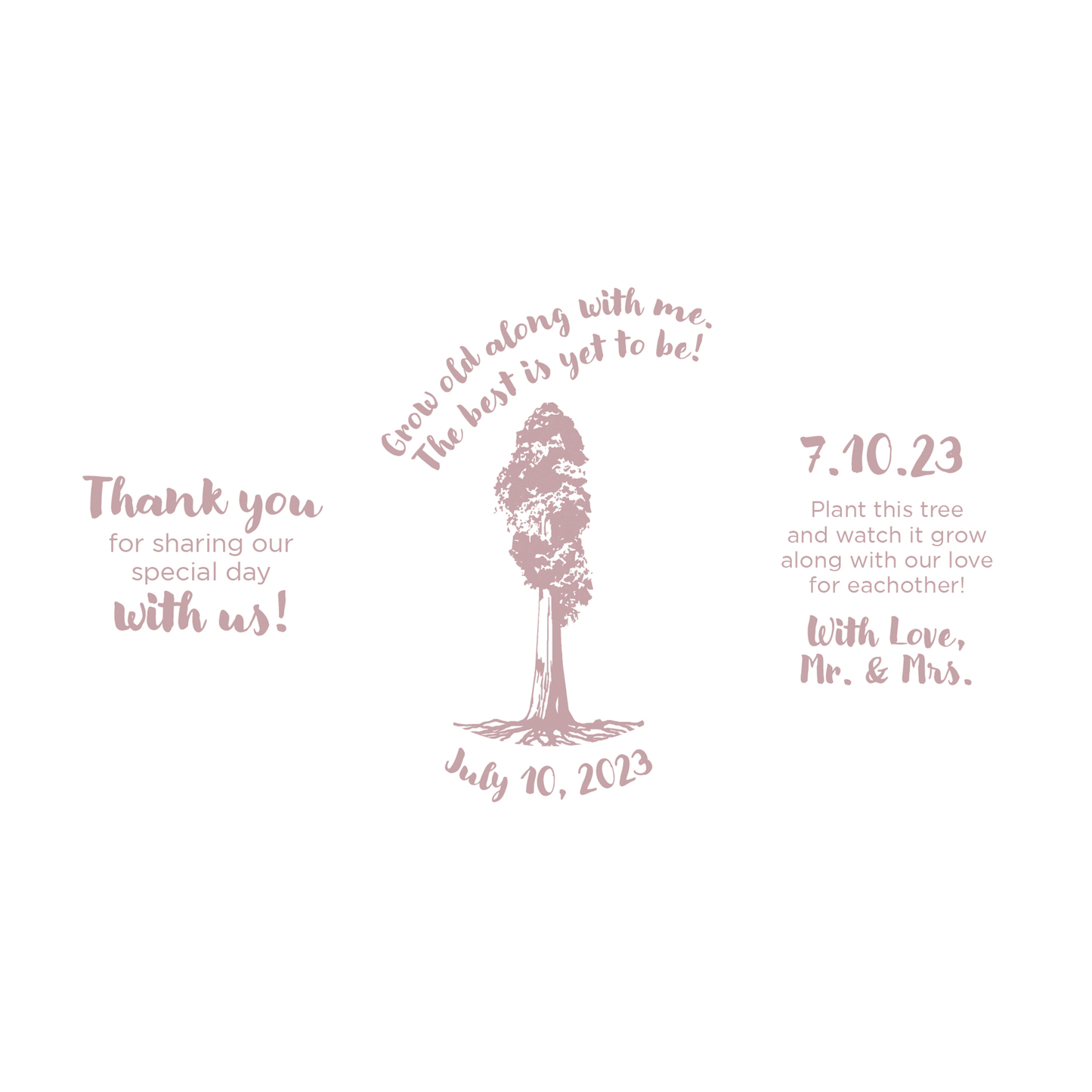 Giant Sequoia Sapling Wedding Label