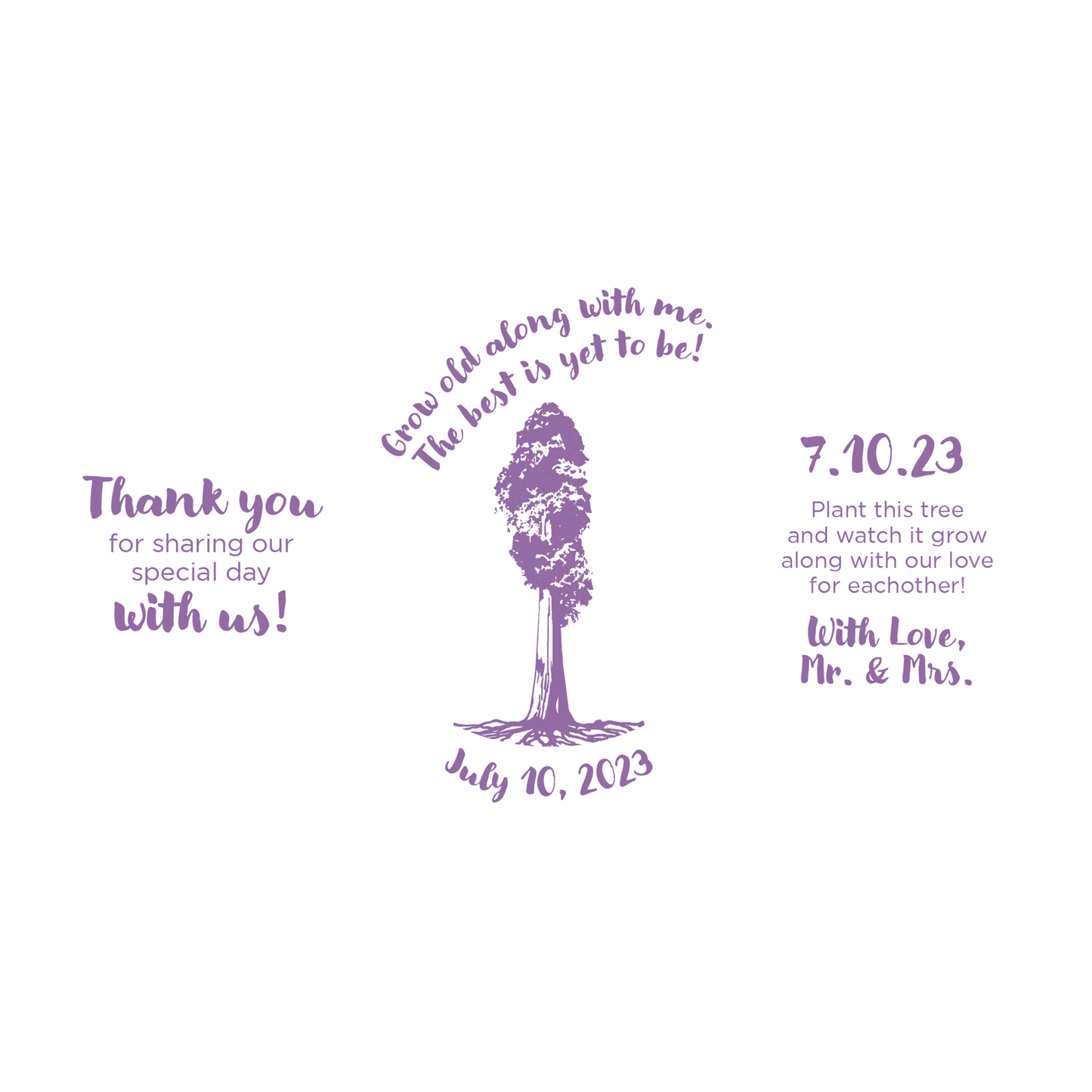 Giant Sequoia Sapling Wedding Label