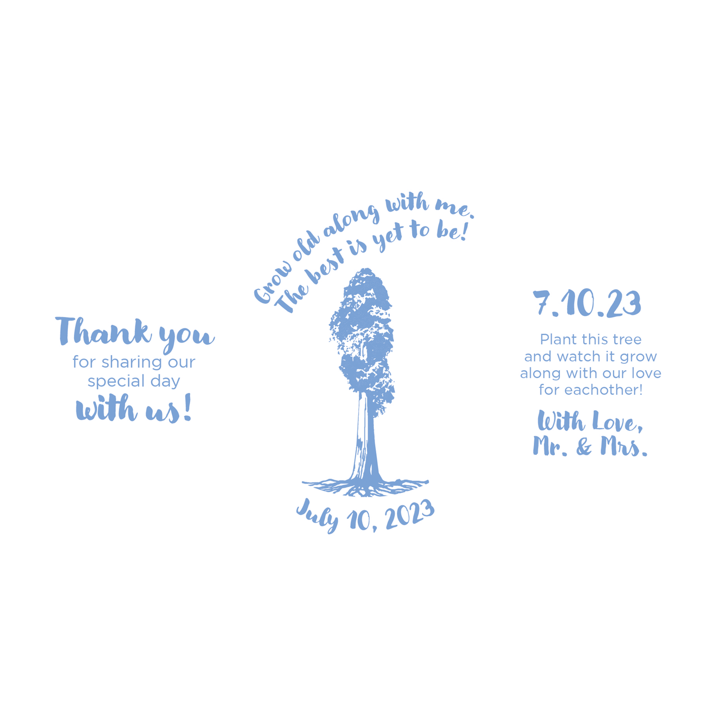Giant Sequoia Sapling Wedding Label