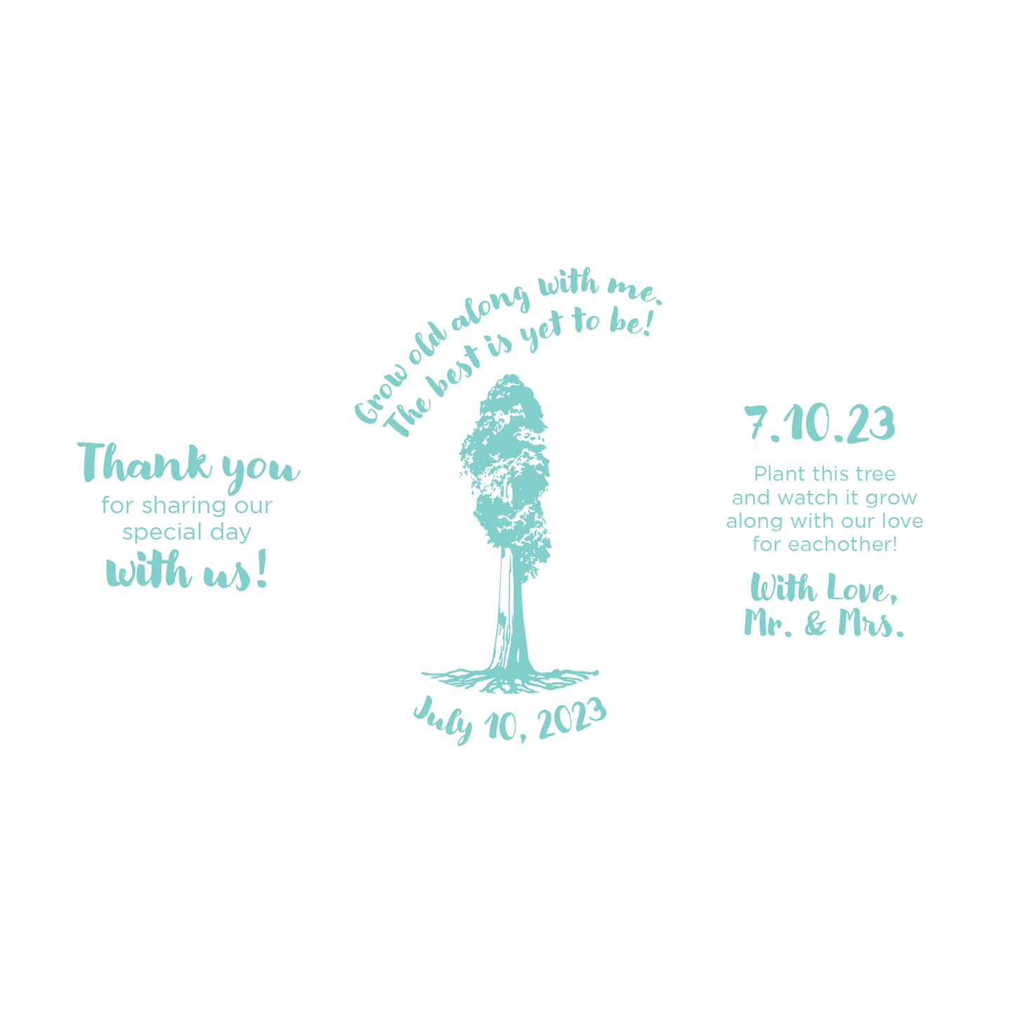 Giant Sequoia Sapling Wedding Label