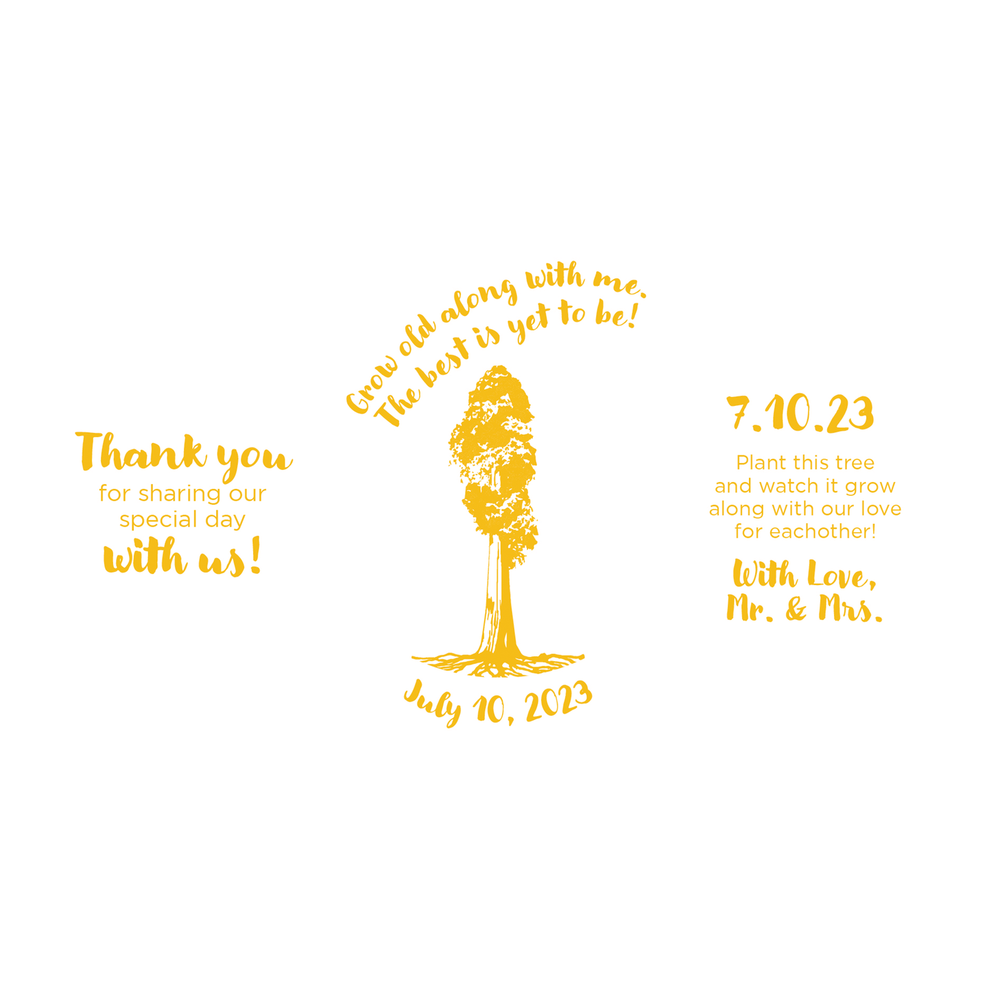 Giant Sequoia Sapling Wedding Label
