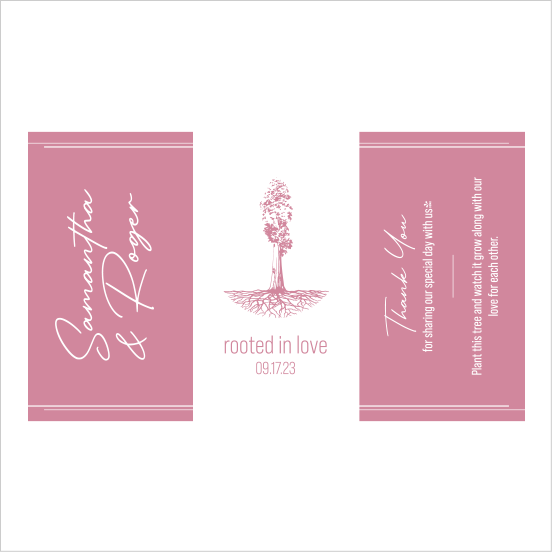 Rooted In Love Sapling Wedding Favor bright pink