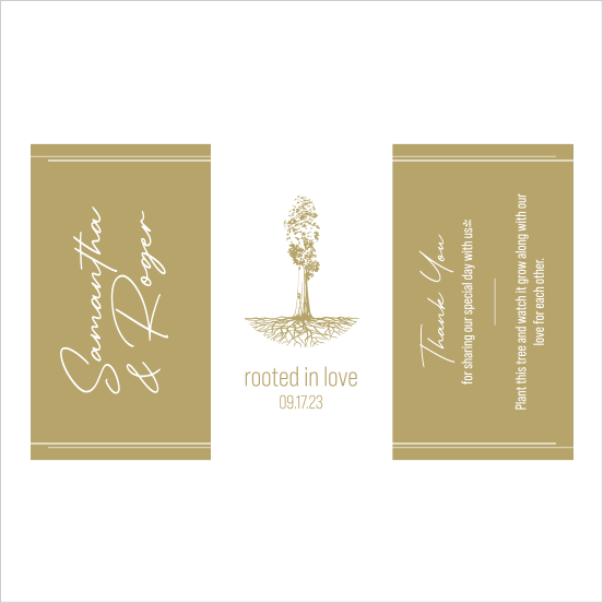 Rooted In Love Sapling Wedding Favor gold