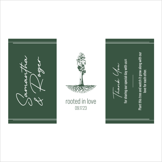 Rooted In Love Sapling Wedding Favor green