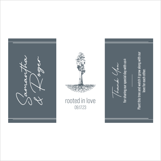 Rooted In Love Sapling Wedding Favor grey