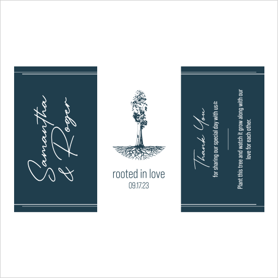 Rooted In Love Sapling Wedding Favor navy blue