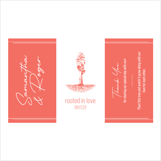 Rooted In Love Sapling Wedding Favor peach