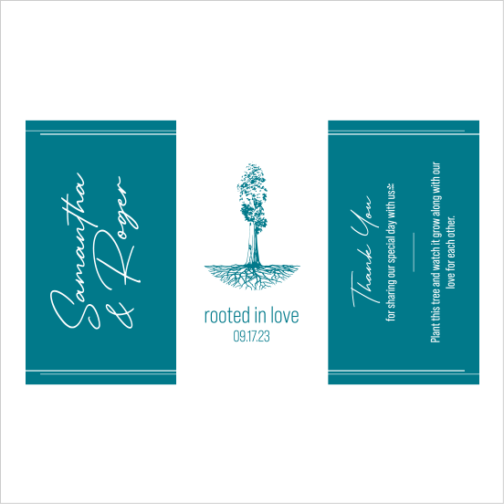 Rooted In Love Sapling Wedding Favor turquois
