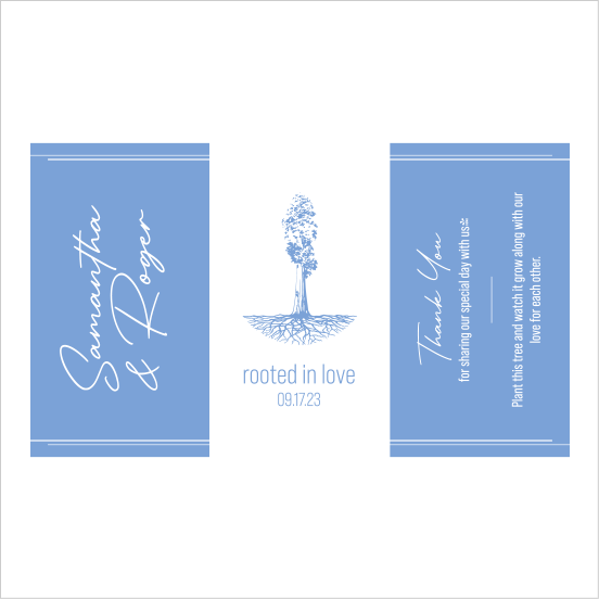 Rooted In Love Sapling Wedding Favor blue
