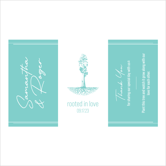 Rooted In Love Sapling Wedding Favor light blue