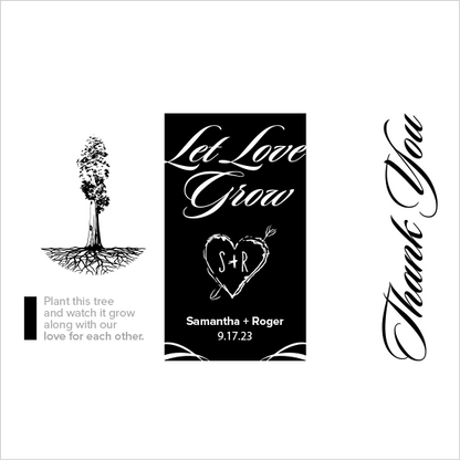 Let Love Grow Sapling Wedding Favor black