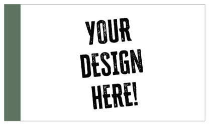 Blank white label with space for design, green border on left side