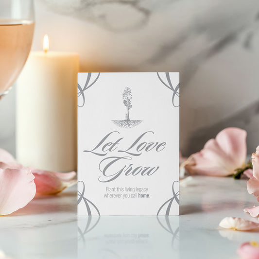 Let Love Grow giant sequoia wedding table sign