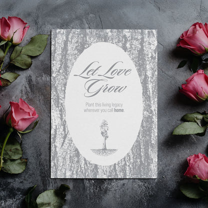 Let Love Grow giant sequoia wedding table sign