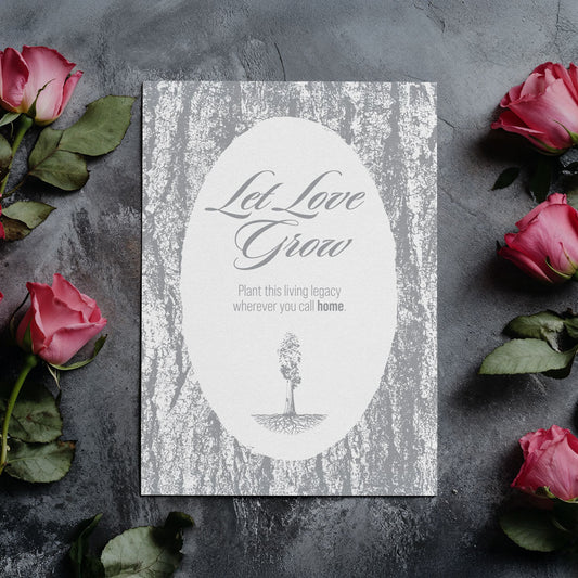 Let Love Grow giant sequoia wedding table sign