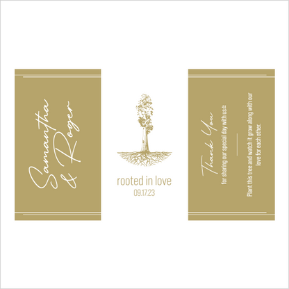 Rooted In Love Sapling Wedding Favor gold
