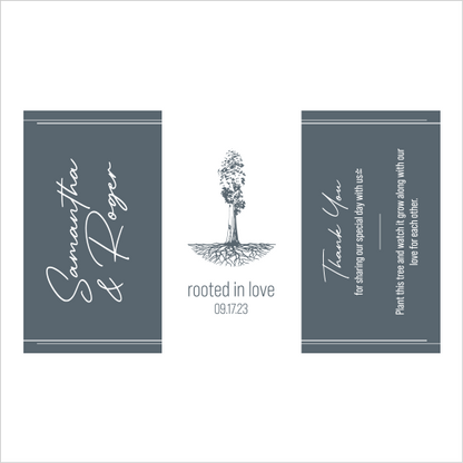 Rooted In Love Sapling Wedding Favor grey
