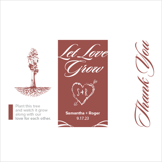 Let Love Grow Sapling Wedding Favor aurburn
