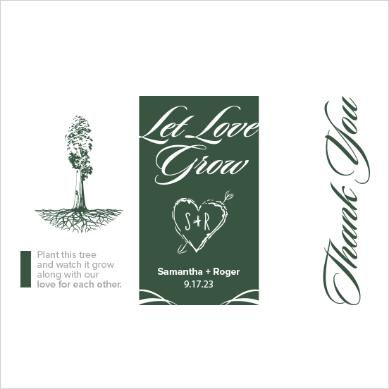 Let Love Grow Sapling Wedding Favor green