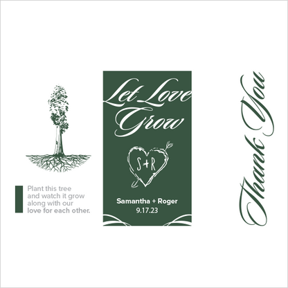 Let Love Grow Sapling Wedding Favor green