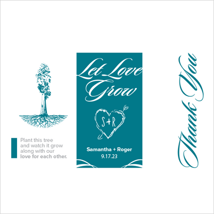 Let Love Grow Sapling Wedding Favor turquois