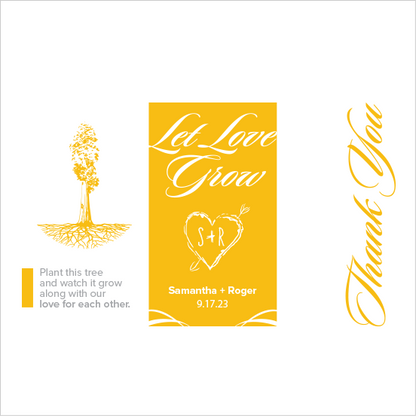Let Love Grow Sapling Wedding Favor yellow