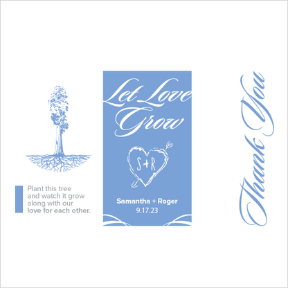 Let Love Grow Sapling Wedding Favor blue