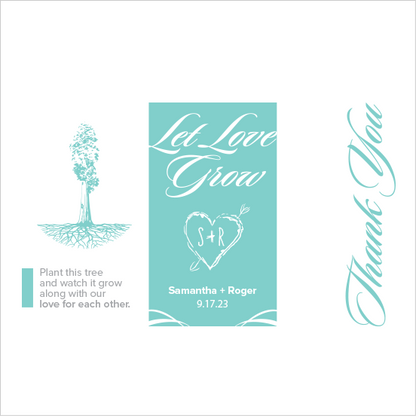 Let Love Grow Sapling Wedding Favor light blue