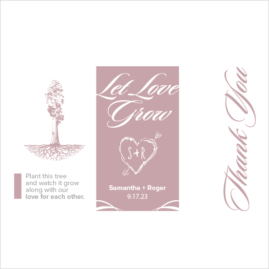Let Love Grow Sapling Wedding Favor light pink