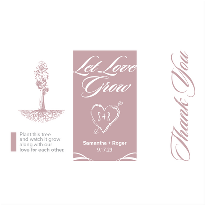 Let Love Grow Sapling Wedding Favor light pink