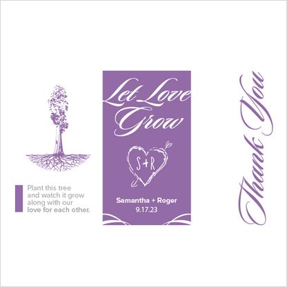 Let Love Grow Sapling Wedding Favor purple