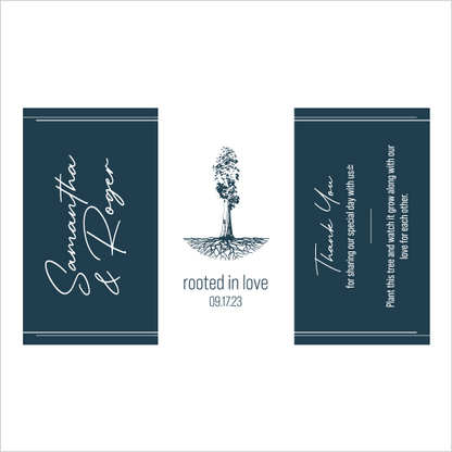 Rooted In Love Sapling Wedding Favor navy blue