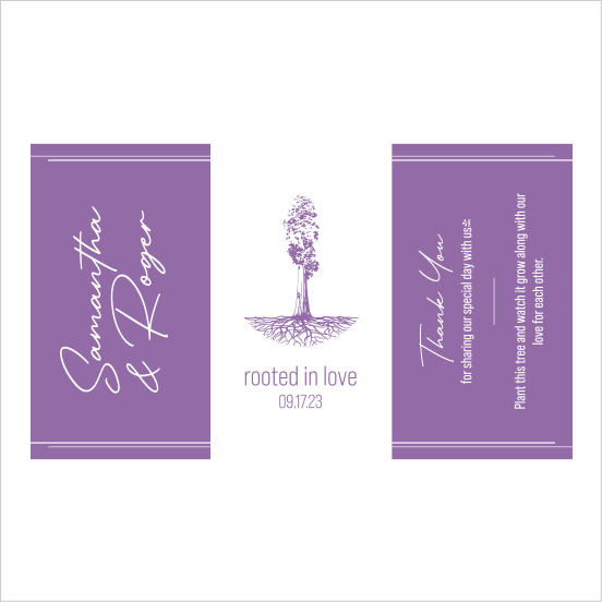 Rooted In Love Sapling Wedding Favor purple