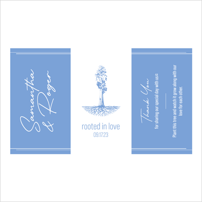 Rooted In Love Sapling Wedding Favor blue